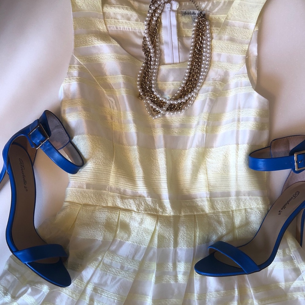 White and yellow designed dress